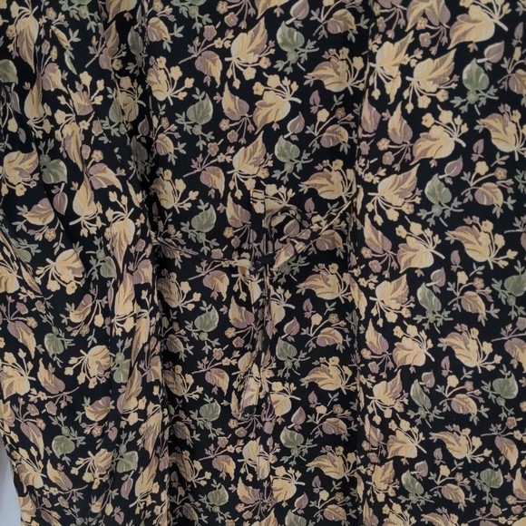 April Cornell 2 Piece Shirt Size Large Skirt Size Medium Black Floral‎ Set - Picture 7 of 15